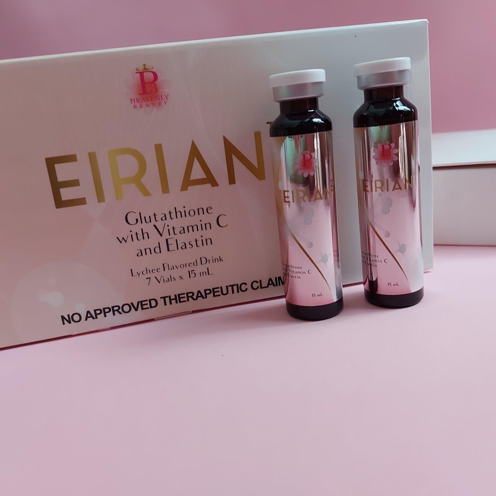 eirian glutathione review with Vitamin C and Elastin Lychee Flavored Drink, 7 Vials x 15ml : Buy Online at Best Price in KSA Not us blushing over these
