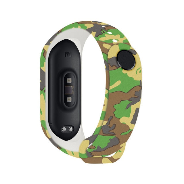 Strap For Xiaomi Mi Band 4 3 5 6 watch band Creative graffiti style Silicone bracelet replacement For XiaoMi band 4 5 Wristband